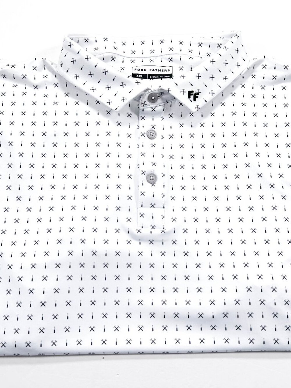 Fore Fathers XXL White Short Sleeve Golf Polo All Over Print Hammer Screwdriver